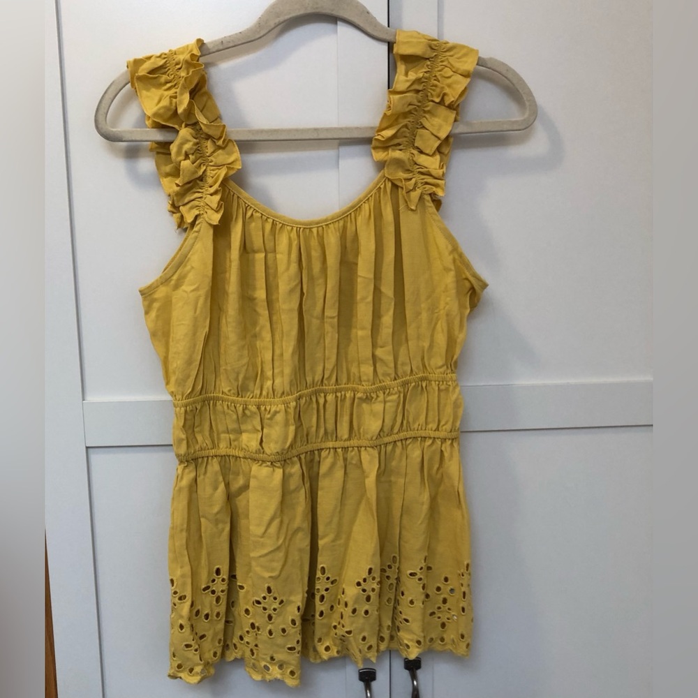 3/$20 Yellow Top w/Ruffled Straps NWOT